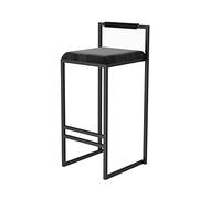 Tabourets de Bar, tabourets de comptoir Moderne au Dossier Bas de la Cuisine de Cuisine Chaise de Salle à Manger carrée Tabouret avec des Jambes en métal pour îlot de Cuisine ou comptoir (Noir,