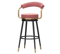 Tabourets de Bar tabourets pivotants tabourets Bistro tabourets Ronds tabourets de Cuisine tabourets en Velours mecs métalliques 1pc Hauteur de siè 65 cm (Rose 75 cm)