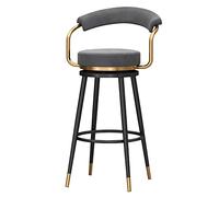 Tabourets de Bar tabourets pivotants tabourets bistrot tabourets Rond tabourets tabourets de Cuisine Velours Les Jambes métalliques 1 pc Hauteur de siè 65 cm (Gris 65 cm)