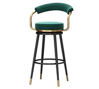 Tabourets de Bar tabourets pivotants tabourets bistrot tabourets Rond tabourets tabourets de Cuisine Velours Les Jambes métalliques 1 pc Hauteur de siè 65 cm (Vert 65 cm)