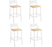 Tabourets de Bar - VASAGLE - Lot de 4 - Style Industriel - Beige Chêne et Blanc