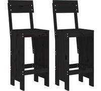 vidaXL Lot de 2 Tabourets de Bar, Chaise de Pub, Siège de Bistrot, Meuble de Terrasse Balcon Patio Jardin Extérieur, Noir 825363