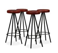 Tabourets de bar - VIDAXL - Cuir véritable - Marron - Lot de 4
