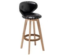 Tabourets de Bar Vintage 360 ° Tools de Bar pivotants avec Dos Repose-Pied, Cuir PU rembourré comptoir de Conception Tabouret Pub Café sur l'îlot de Cuisine (B-Black, 70 cm / 27,6 Pouces)