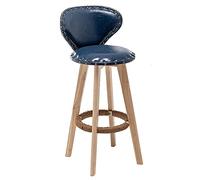 Tabourets de Bar Vintage 360 ° Tools de Bar pivotants avec Dos Repose-Pied, Cuir PU rembourré comptoir de Conception Tabouret Pub Café Pub Istiole de Cuisine (B-Bleu, 70 cm / 27,6 Pouces)