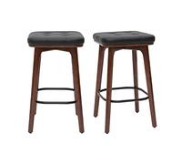 Tabourets de bar vintage noirs et bois foncé 65 cm (lot de 2) GRAMMA
