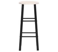 Tabourets de bar - ZERONE - Lot de 2 - Noir et bois - Acier et MDF - 30x30x70 cm