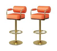 Tabourets de Barre pivotants réglables Ensemble de 2 avec arrière et Repose-Pieds, Fausses chaises de comptoir en Cuir pour Restauration îlot de Cuisine, Noir Moderne avec Pieds d'argent