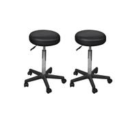 2 Pcs Tabourets De Bureau Noir 35,5x98 Cm Similicuir Noir