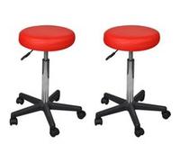 Tabourets de bureau lot de 2 Rouge 35,5x84 cm Similicuir Rouge G