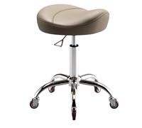 Tabourets de Coiffure Professionnels à roulettes, Hauteur réglable de 40 à 58 cm, pivotants à 360° for Le Travail, Les études, Le Bureau et la Clinique.(Light Grey)