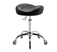 Tabourets de Coiffure Professionnels à roulettes, Hauteur réglable de 40 à 58 cm, pivotants à 360° for Le Travail, Les études, Le Bureau et la Clinique.(Black)