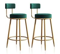Tabourets de comptoir à Hauteur en Velours tabourets de Bar de Petit-déjeuner Ensemble de 2 chaises de Bar à Dos arrière Creux tabourets Hauts pour la Maison, la Salle à Manger, la fête, la Chaise