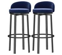 Tabourets de comptoir chaises de Bar Ensemble de 2 tabourets Hauts de Cuisine Atelier Soutenu Petit déjeuner Tabouret de Bar à Tabouret de Tabouret recouvert de siè pivotant en Velours Pivot