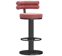 Tabourets de comptoir des tabourets de Bar Lourds avec Chaise arrière pivotante, siè en Velours, îlot de Cuisine Salle de Salle à Manger comptoir Les tabourets de Bar réglables (Rose 65)