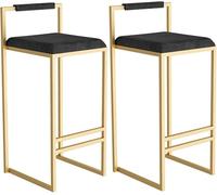 Tabourets de comptoir des tabourets de comptoir tabourets de bar en jeu de 2, tabourets en velours, tabourets de bar garni, chaises à manger pour petit-déjeuner, chaises de bar avec dossier creux