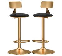Tabourets de comptoir en Jeu de 2 tabourets à Manger de Petit-Tools, Chaise de Barre de Pivot mécanique, Dossier Bas, Repose-Pied en Or pour la Cuisine, comptoir de Grandes chaises (Noir, 65-80 cm