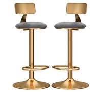 Tabourets de comptoir en Jeu de 2 tabourets à Manger de Petit-Tools, Chaise de Barre de Pivot mécanique, Dossier Bas, Repose-Pied en Or pour la Cuisine, comptoir de Grandes chaises (Gris, 65-80 cm