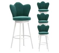 Tabourets de comptoir en Jeu de 4 tabourets de Bar ergonomiques ° chaises de Barre de Pivot, tabourets à Manger de Tabouret de comptoir en Velours Confortable avec Dossier de Papillon (Vert, 75 cm
