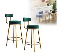 Tabourets de comptoir en Velours en Velours Ensemble de 2, chaises de Bar à Hauteur de comptoir de Bar à Hauteur, tabourets de Bar Haut de siè de 26 Pouces avec dossiers en métal en métal à Dos Or
