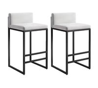 Tabourets de comptoir tabourets de Petit-déjeuner tabourets de Bar de 2, chaises de Bar de Cuisine avec Jambes en Fer forgé Dossier Ergonomique, tabourets Hauts pour îlot de Cuisine, comptoir, éloge