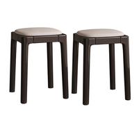 Tabourets de cuisine rembourrés - Tabourets de coiffeuse empilables en cuir - Chaise de salle à manger moderne du milieu du siècle - Tabouret à langer polyvalent pour la cuisine