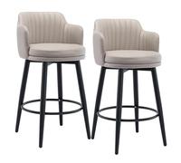 Tabourets de Hauteur de comptoir tabourets de Bar en Cuir PU Ensemble de 2 tabourets de comptoir avec des tabourets de comptoir ergonomiques de Back-Tiers de la Cuisine de Cuisine Hauteur de comptoir