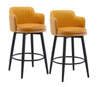 Tabourets de Hauteur de comptoir tabourets de Bar en Cuir PU Ensemble de 2 tabourets de comptoir avec des tabourets de comptoir ergonomiques de Back-Tiers de la Cuisine de Cuisine Hauteur de comptoir