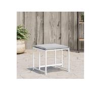 Tabourets de jardin avec coussins 4pcs blanc acier et textilène, siège de jardin, tabouret d'extérieur, siège cube, 4008588