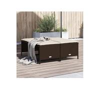 Tabourets de jardin avec coussins lot de 4 marron poly rotin, siège de jardin, sièges d'extérieur, tabouret cube, 368363