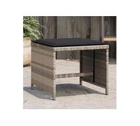 Vidaxl Tabourets De Jardin Coussins Lot De 4 Gris Clair Résine Tressée Gris
