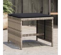 Tabourets de jardin coussins lot de 4 gris clair résine tressée vidaXL