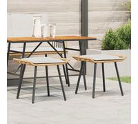 vidaXL Tabouret de Jardin 2 pcs Marron 50 x 40 x 45cm Polyester, Jardin et terrasse, Rectangulaire, Tabouret Moderne et Durable, Mobilier d'extérieur, Sièges de Patio, Résistant aux intempéries
