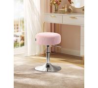 Tabourets De Maquillage, Lot De 2, Réglables En Hauteur, Pivotants À 360 Degrés, En Pu, Coussin Épais, Tabourets De Coiffeuse, Pour Chambre, Cuisine, Salle À Manger, Rose Bonbon