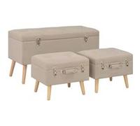 vidaXL Lot de 3 Tabourets de Rangement, Bout de Lit, Repose-Pied de Salon, Organisateur d'Entrée Salle de Séjour Intérieur, 247524