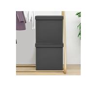 Tabourets de rangement pliables lot de 2 gris PVC338788