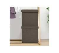 Tabourets de rangement pliables lot de 2 marron faux lin338774
