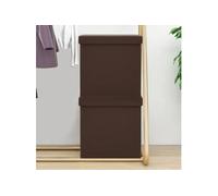 vidaXL Tabourets de rangement pliables 2 pcs Marron PVC