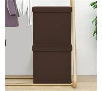 Tabourets de rangement pliables lot de 2 marron PVC Marron G