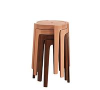 Tabourets empilables en bois - Banc portable avec dessus rond et tapis antidérapants pour la maison, la cuisine, le bureau