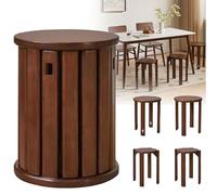 Tabourets empilables en bois massif, multifonction, design peu encombrant pour salon, chambre, cuisine, salle à manger