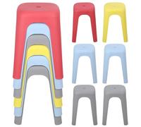 Tabourets Empilables en Plastique - Lot de 6/8 Tabourets 44 cm, Sièges sans Dossier pour Salle de ureau, Maison, Fête, Salon, Salle à Manger - Design Antidérapant & Gain de Place 6pcs