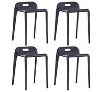 vidaXL 4x Tabourets empilables 247281 – Tabouret de cuisine et bar Noir