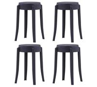 Tabourets empilables lot de 4 noir plastique