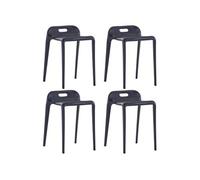 vidaXL Tabourets empilables lot de 4 noir plastique 247281