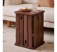 Tabourets Empilables Lot de 4, Tables Basses Gigognes en Bois, Table d’Appoint pour Salon ou Chambre, sans Montage(Dark Brown,46cm/18in)