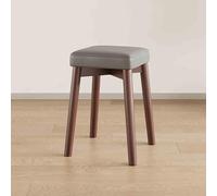 Tabourets Empilables Portables En Bois, Tabourets Carrés Rembourrés Sans Dossier De 45cm Avec Pied Antidérapant, Chaises À Manger Empilables Pour Maison Bureau L'école Cuisine(Walnut Dark Gray)