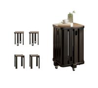 Tabourets empilables - Sièges gigognes multifonctionnels pour le salon, le bureau et la salle de haises portables en bois avec roulettes