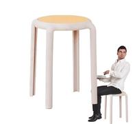 Tabourets empilables - Tabouret de bar rond , chaise emboîtable, meuble peu encombrant, fonction de support ďe stabilité portante | Tabouret đe siège pour cuisine, salle à manger, salle d́e cla