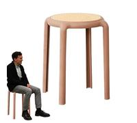 Tabourets empilables - Tabouret de bar rond , chaise emboîtable, meuble peu encombrant, fonction de support ďe stabilité portante | Tabouret đe siège pour cuisine, salle à manger, salle d́e cla